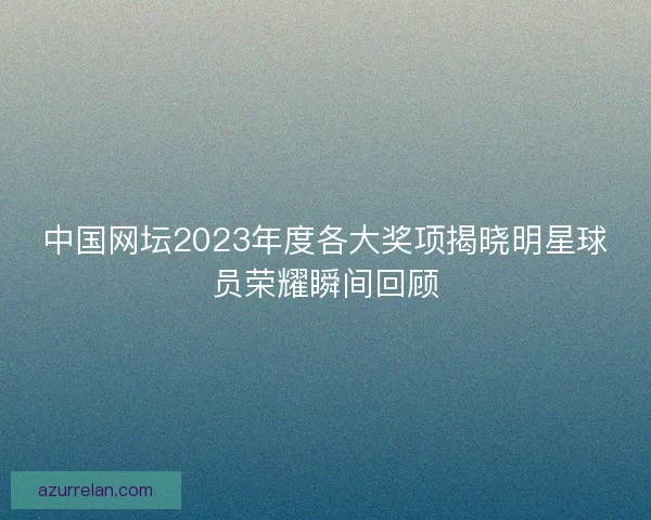 中国网坛2023年度各大奖项揭晓明星球员荣耀瞬间回顾